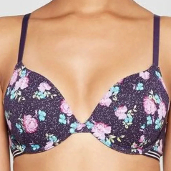 32A Xhilaration Cotton T-Shirt Convertible UW Bra‎ Purple NWT - Picture 5 of 7